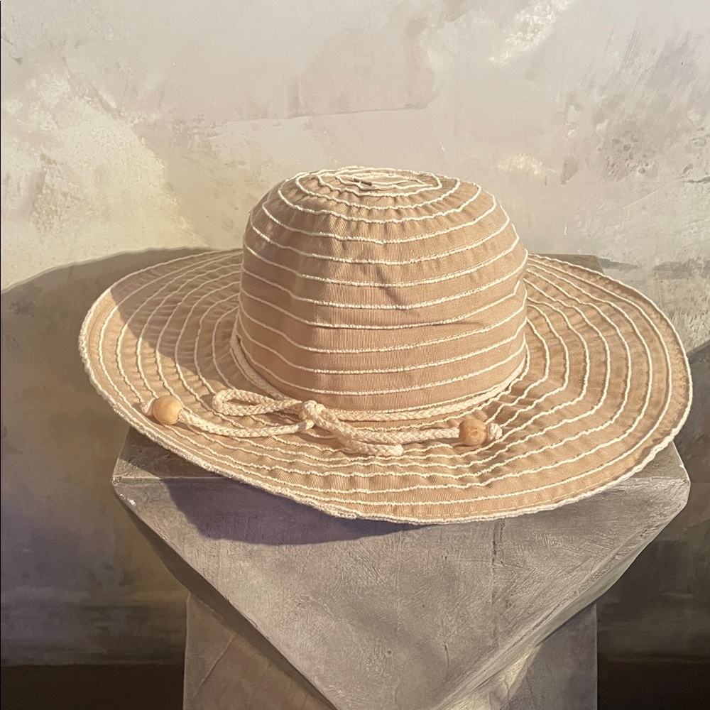 Cappelli Straworld Beige Striped Sun Hat
